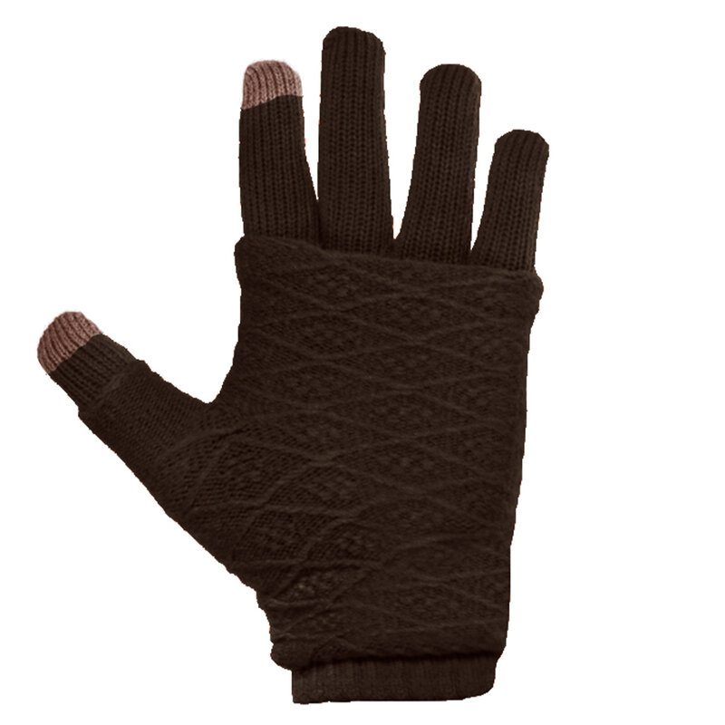 Manusi touchscreen dama, acrilic, maro