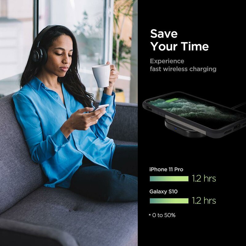 Incarcator Wireless Spigen F309W SteadiBoost With ControlHeat 10W - Negru