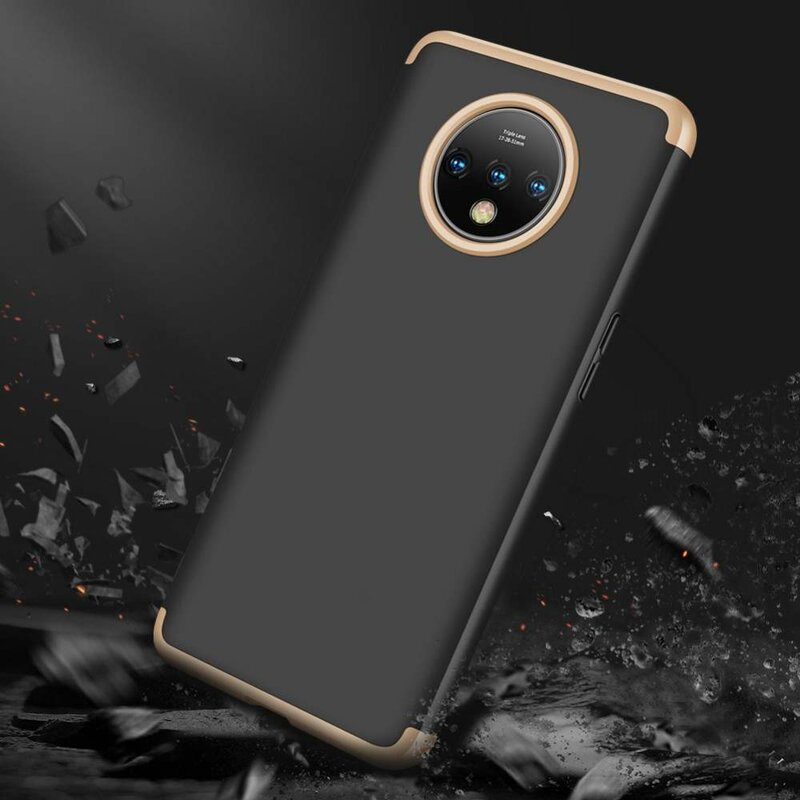 Husa OnePlus 7T GKK 360 Full Cover Negru-Auriu