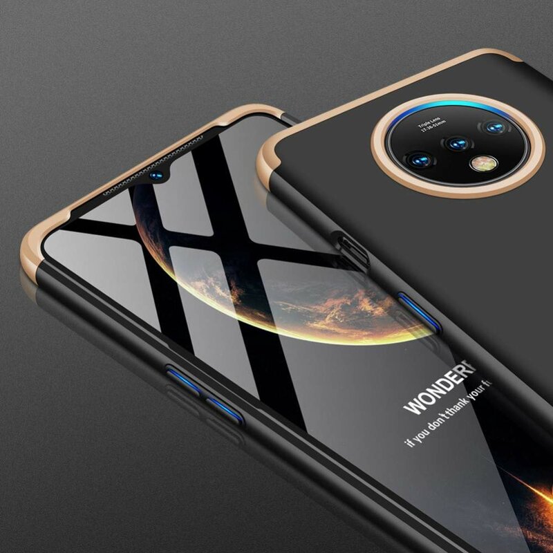 Husa OnePlus 7T GKK 360 Full Cover Negru-Auriu