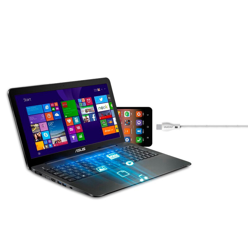 Cablu de date Dudao L4 USB / Type-C Fast Charging 2.4A 2m - Alb