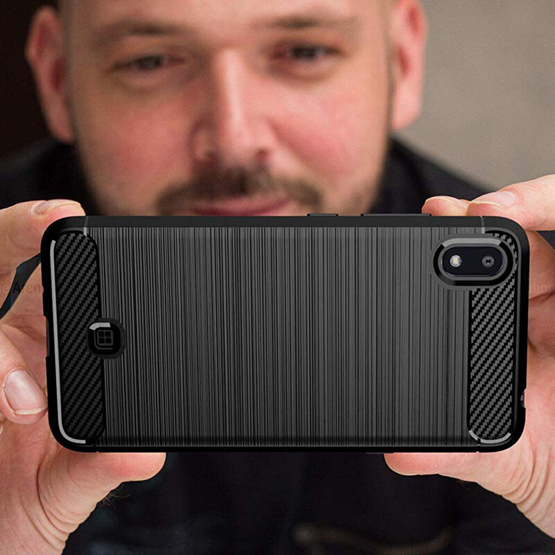 Husa LG K20 2019 Techsuit Carbon Silicone, negru