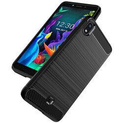 Husa LG K20 2019 Techsuit Carbon Silicone, negru