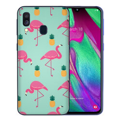 Skin Samsung Galaxy A40 - Sticker Mobster Autoadeziv Pentru Spate - Flamingo
