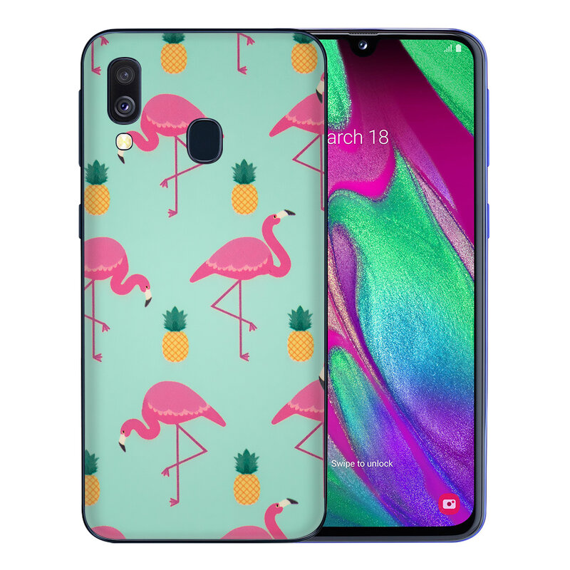 Skin Samsung Galaxy A40 - Sticker Mobster Autoadeziv Pentru Spate - Flamingo