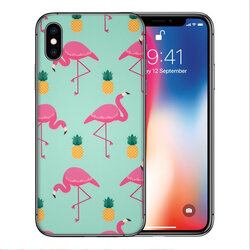 Skin iPhone X, iPhone 10 - Sticker Mobster Autoadeziv Pentru Spate - Flamingo