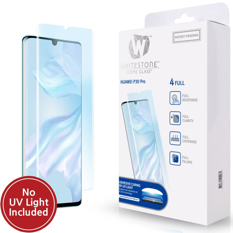 Folie Sticla Huawei P30 Pro Whitestone Dome Full Cover Case Friendly Fara Lampa UV - Clear