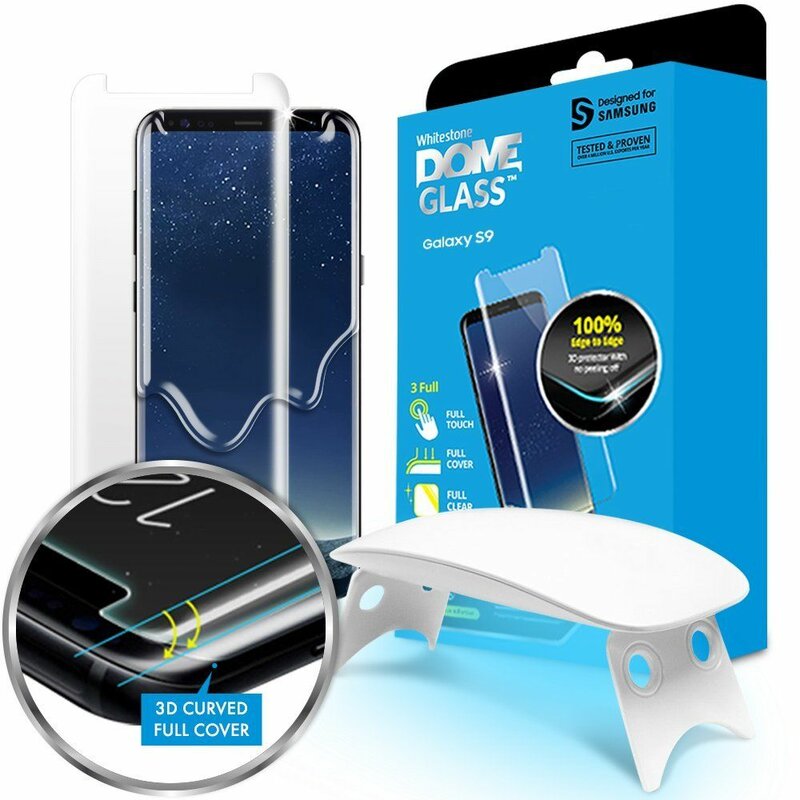 Folie Sticla Samsung Galaxy S9 Plus Whitestone Dome Full Cover Case Friendly Cu Lampa UV - Clear
