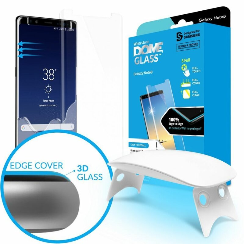 Folie Sticla Samsung Galaxy S8 Whitestone Dome Full Cover Case Friendly Cu Lampa UV - Clear