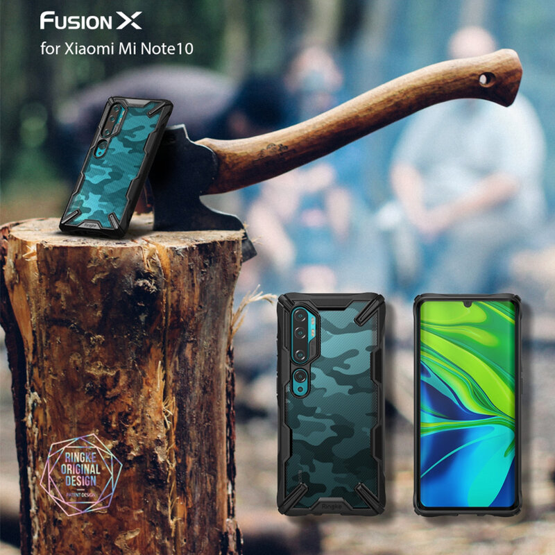 Husa Xiaomi Mi CC9 Pro Ringke Fusion X Design - Camo Black
