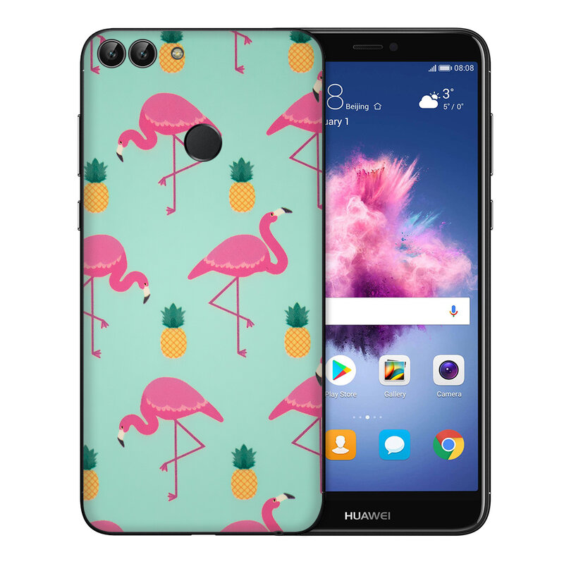 Skin Huawei P Smart - Sticker Mobster Autoadeziv Pentru Spate - Flamingo