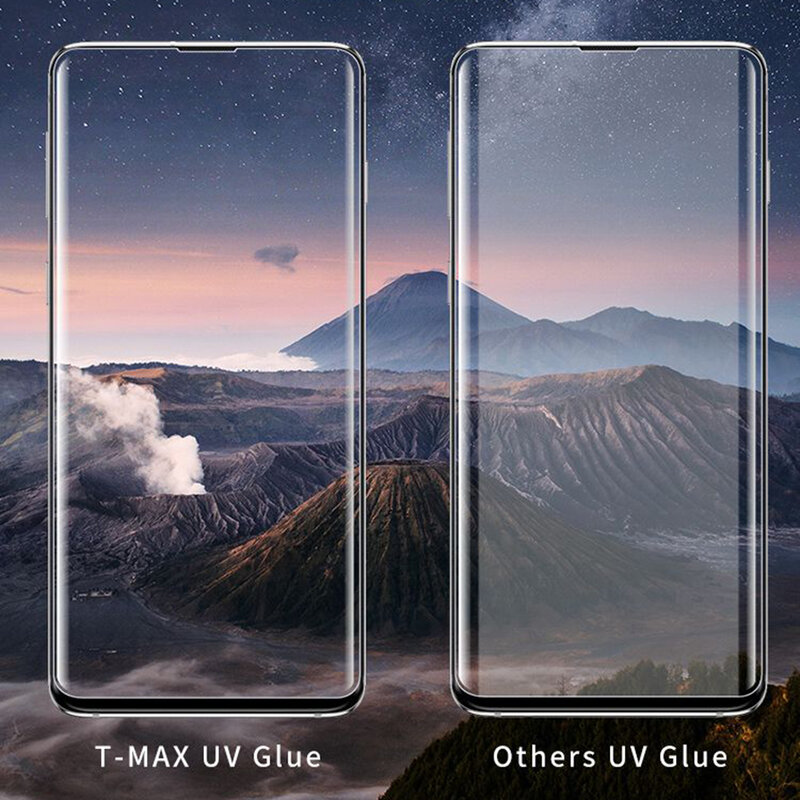 Folie Sticla Samsung Galaxy S10 Plus T-Max Full Glue Case Friendly Cu Lampa UV - Clear