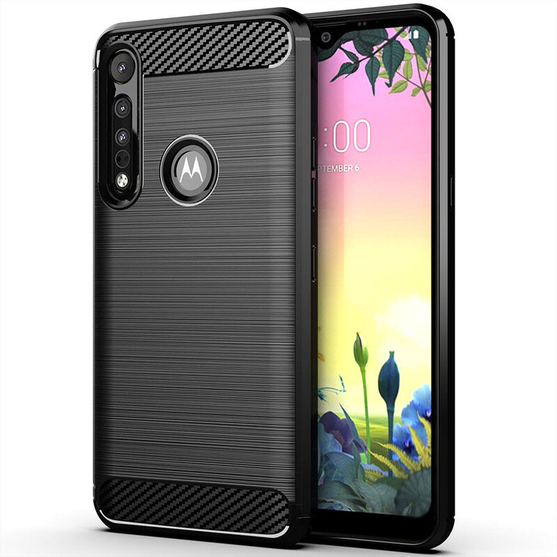 Husa Motorola One Macro Techsuit Carbon Silicone, negru
