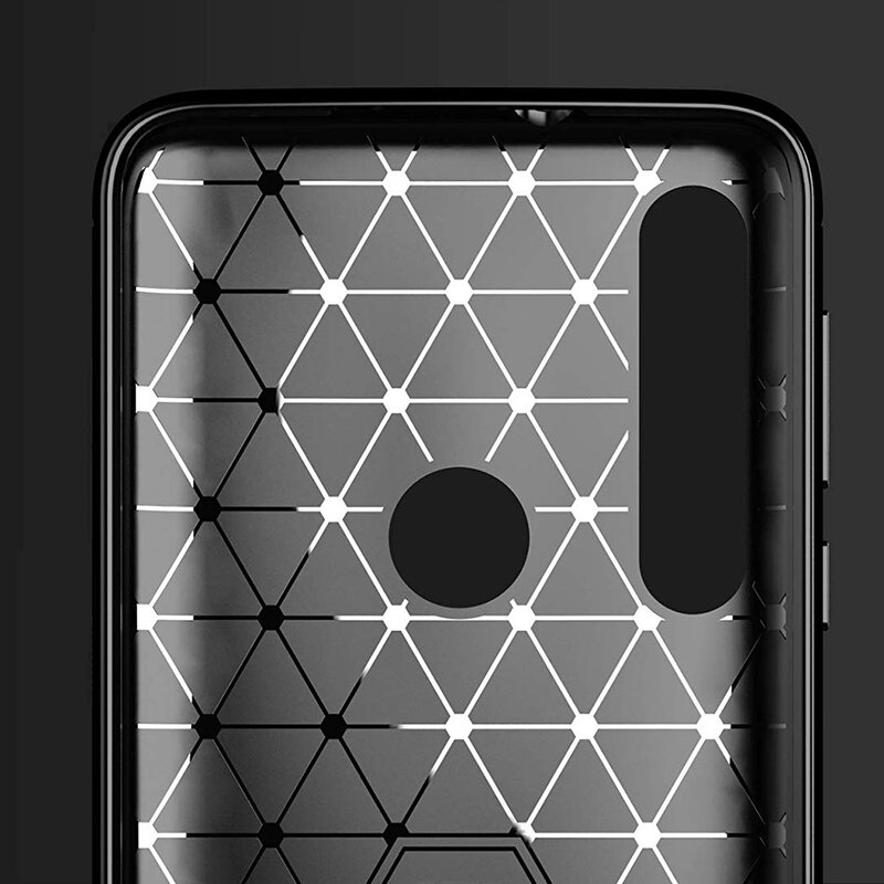 Husa Motorola One Macro Techsuit Carbon Silicone, negru