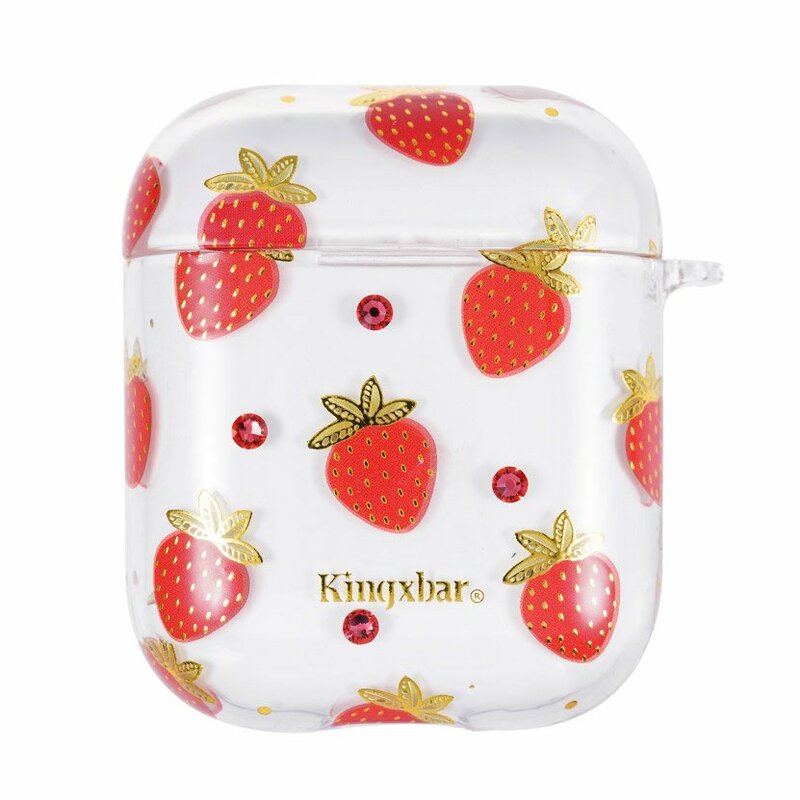 Husa Apple Airpods Kingxbar Silicone Protective Box - Strawberry