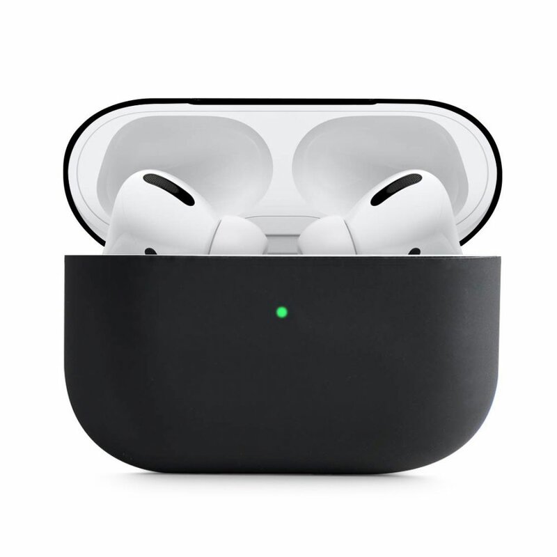 Husa Apple Airpods Pro Tech-Protect Set Din Silicon - Negru