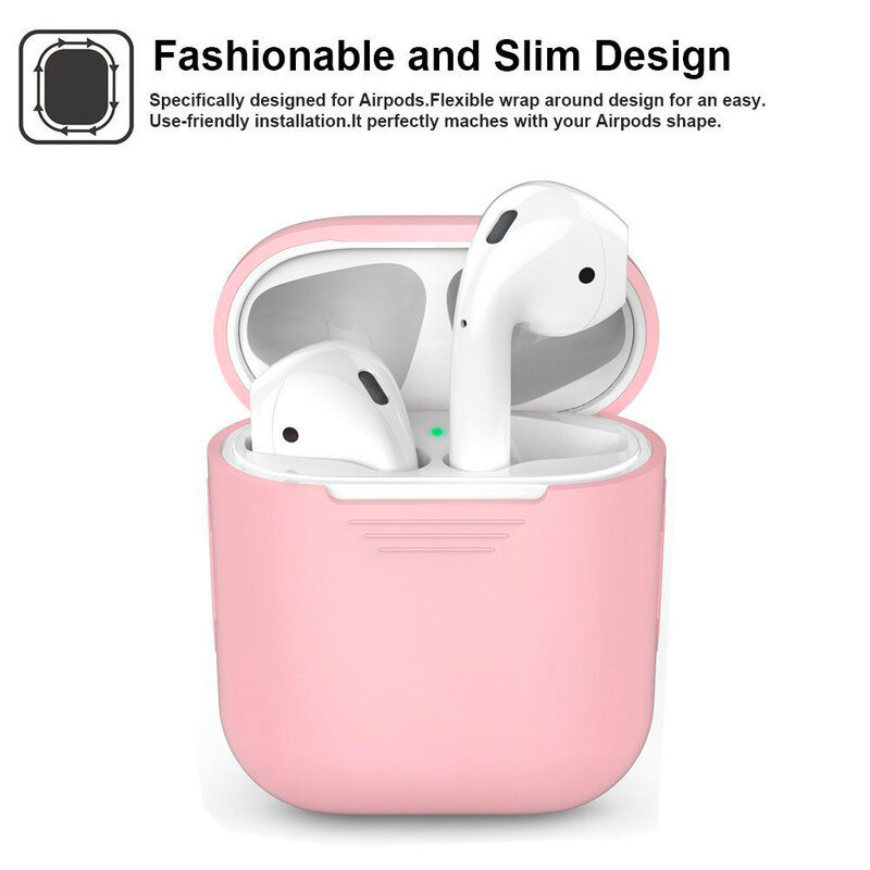 Husa Apple Airpods Tech-Protect Set Cu Suport Pentru Umeri Din Silicon - Alb