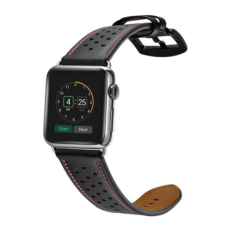 Curea Apple Watch 5 44mm Tech-Protect Leather - Negru