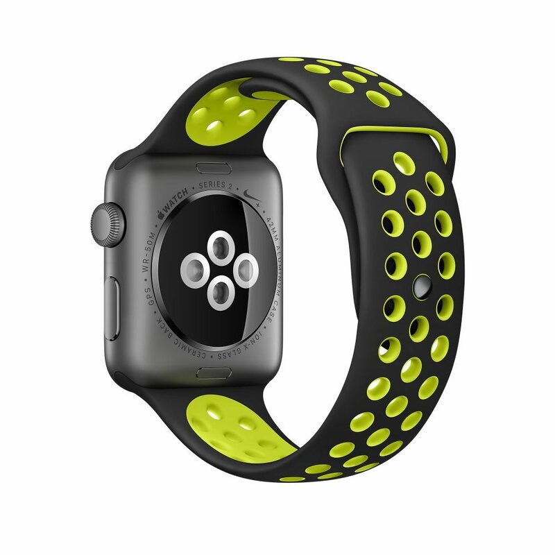 Curea Apple Watch 5 44mm Tech-Protect Softband - Black/Lime