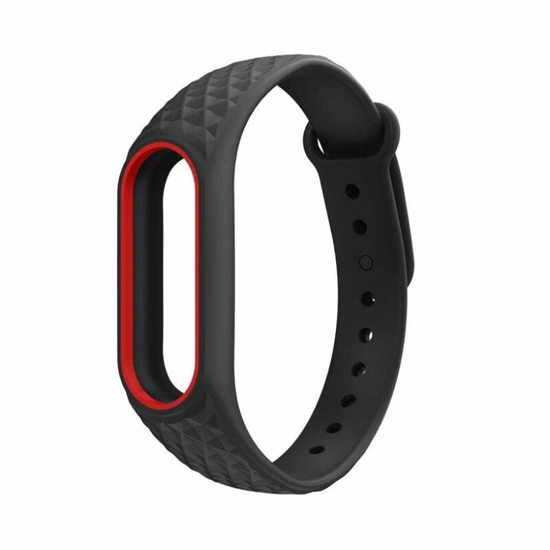 Curea Xiaomi Mi Band 2 Tech-Protect Smooth - Negru/Rosu
