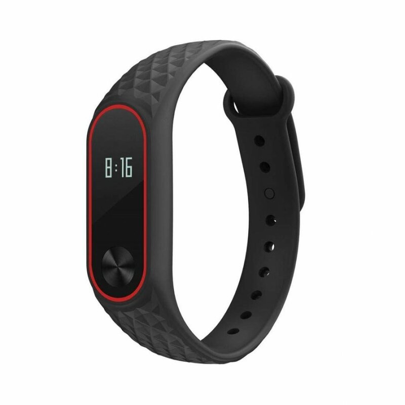Curea Xiaomi Mi Band 2 Tech-Protect Smooth - Negru/Rosu