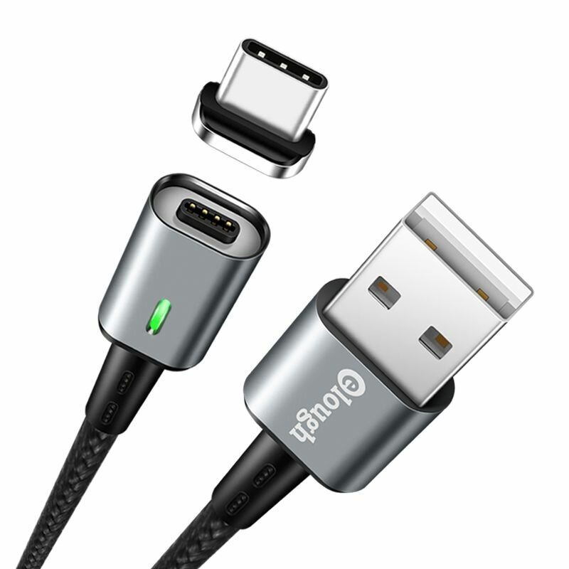 De Date Elough E05 Magnetic USB to Type-C 3A 1m - Negru - CatMobile