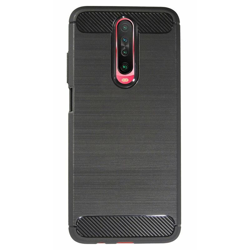 Husa Xiaomi Redmi K30 Techsuit Carbon Silicone, negru