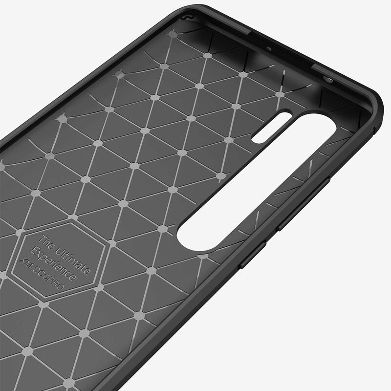 Husa Xiaomi Mi Note 10 Techsuit Carbon Silicone, negru