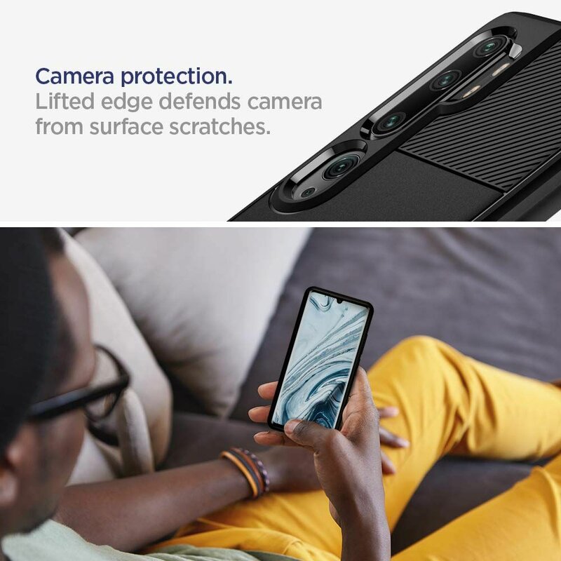Husa Xiaomi Mi CC9 Pro Spigen Rugged Armor, negru
