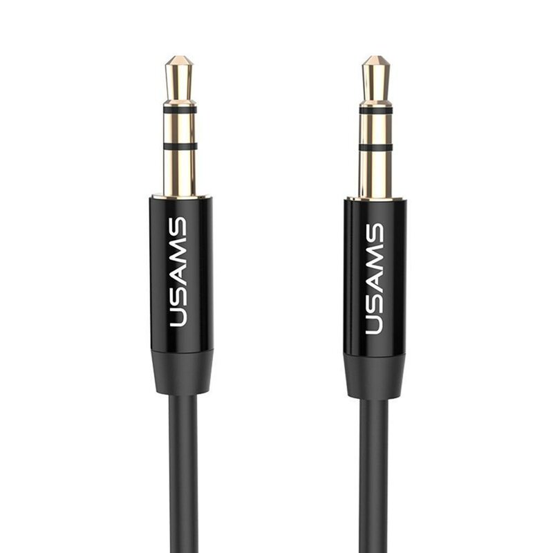 Cablu audio Usams auxiliar Jack la Jack, 1m, YP-01, negru