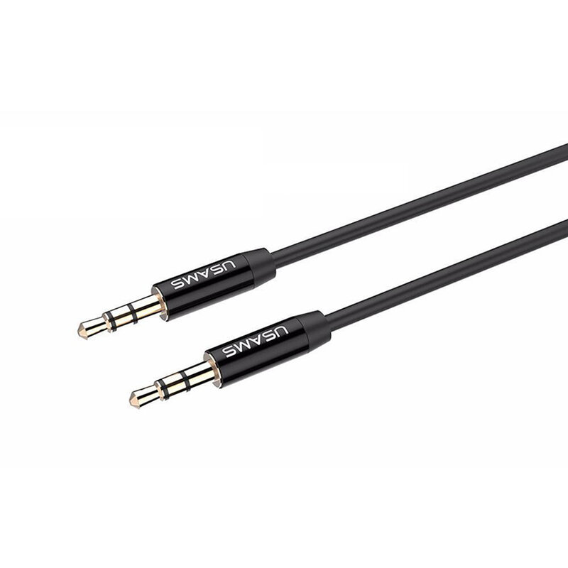 Cablu audio Usams auxiliar Jack la Jack, 1m, YP-01, negru