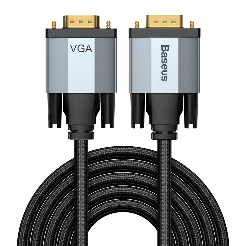 Cablu Video Convertor Baseus Enjoyment Bidirectional VGA to VGA Full HD 3M - CAKSX-V0G - Negru/Gri