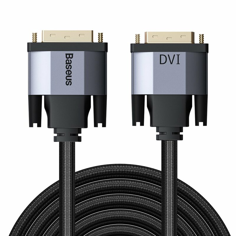 Cablu Video Convertor Baseus Enjoyment Bidirectional DVI to DVI 2K HD 3M - CAKSX-S0G - Negru/Gri