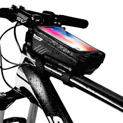 Geanta bicicleta cadru, telefon waterproof WildMan E2, 1l, negru