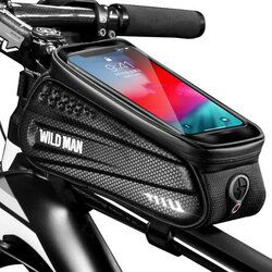 Geanta cadru bicicleta cu husa telefon WildMan ES3, 1l, negru