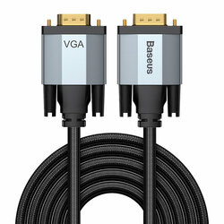 Cablu Video Convertor Baseus Enjoyment Bidirectional VGA to VGA Full HD 1M - CAKSX-T0G - Negru/Gri