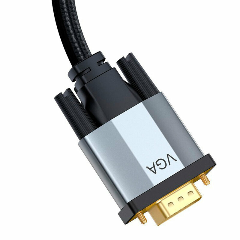 Cablu Video Convertor Baseus Enjoyment Bidirectional VGA to VGA Full HD 1M - CAKSX-T0G - Negru/Gri