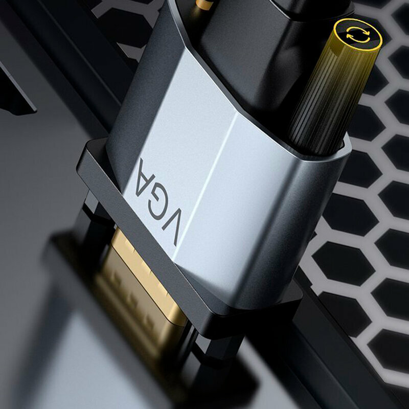 Cablu Video Convertor Baseus Enjoyment Bidirectional VGA to VGA Full HD 2M - CAKSX-U0G - Negru/Gri