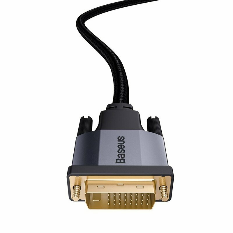 Cablu Video Convertor Baseus Enjoyment Bidirectional DVI to DVI 2K HD 2M - CAKSX-R0G - Negru/Gri