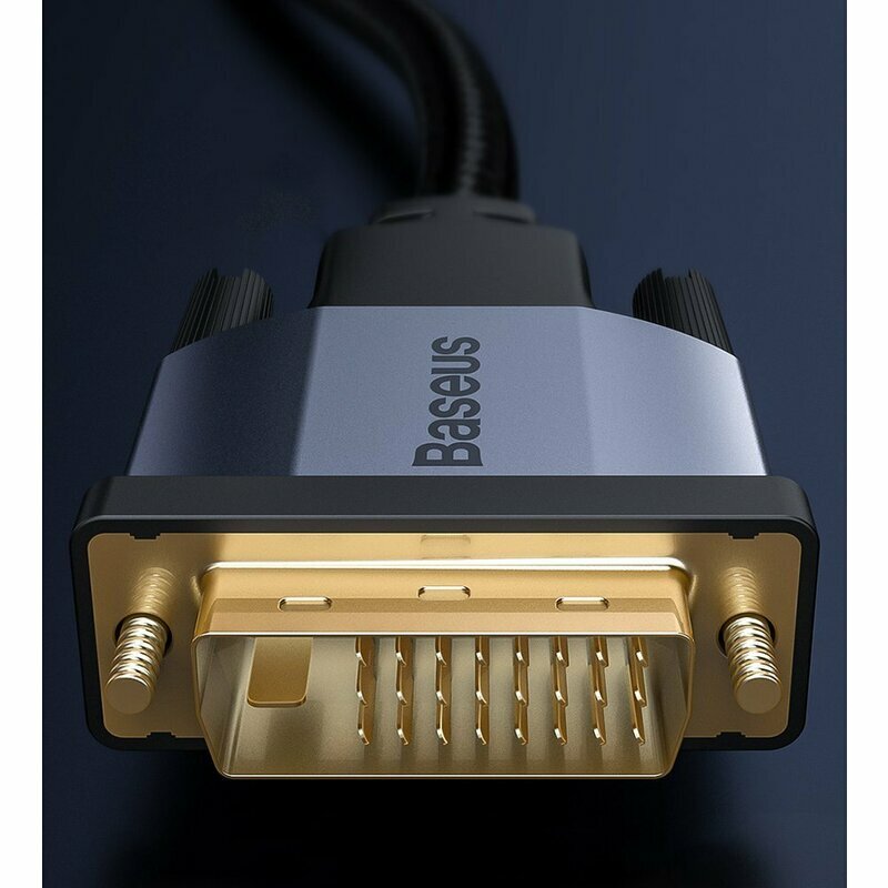 Cablu Video Convertor Baseus Enjoyment Bidirectional DVI to DVI 2K HD 2M - CAKSX-R0G - Negru/Gri