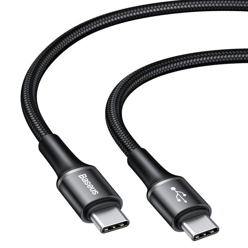 Cablu de date Baseus Halo Type-C To Type-C PD 2.0 60W 20V 3A 0,5m - CATGH-I01 - Negru