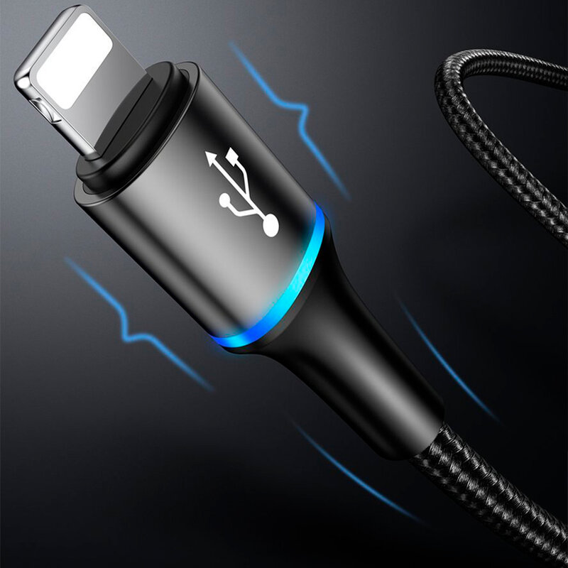 Cablu De Date Baseus Halo 3in1 USB To Micro-USB/Lightning/Type-C 3.5A 1,2m - CAMLT-HA09 - Rosu