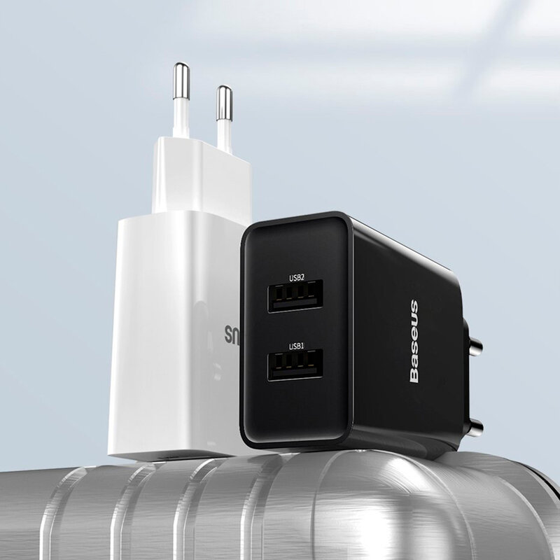 Incarcator Priza Baseus Speed Mini Dual U 2xUSB 2.1A 10.5W - CCFS-R02 - Alb