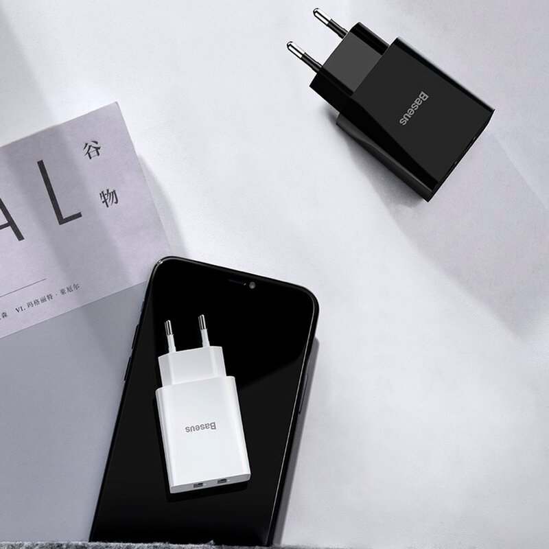 Incarcator Priza Baseus Speed Mini Dual U 2xUSB 2.1A 10.5W - CCFS-R01 - Negru