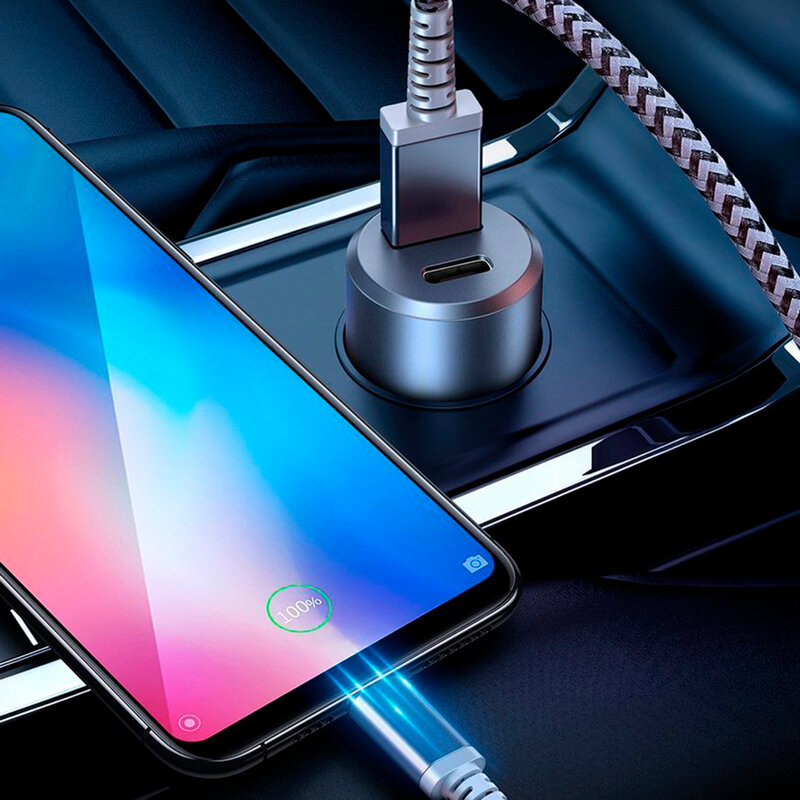 Incarcator auto Dux Ducis B30 Space Dux PD + QC USB/Type-C 24W 4.8A, gri