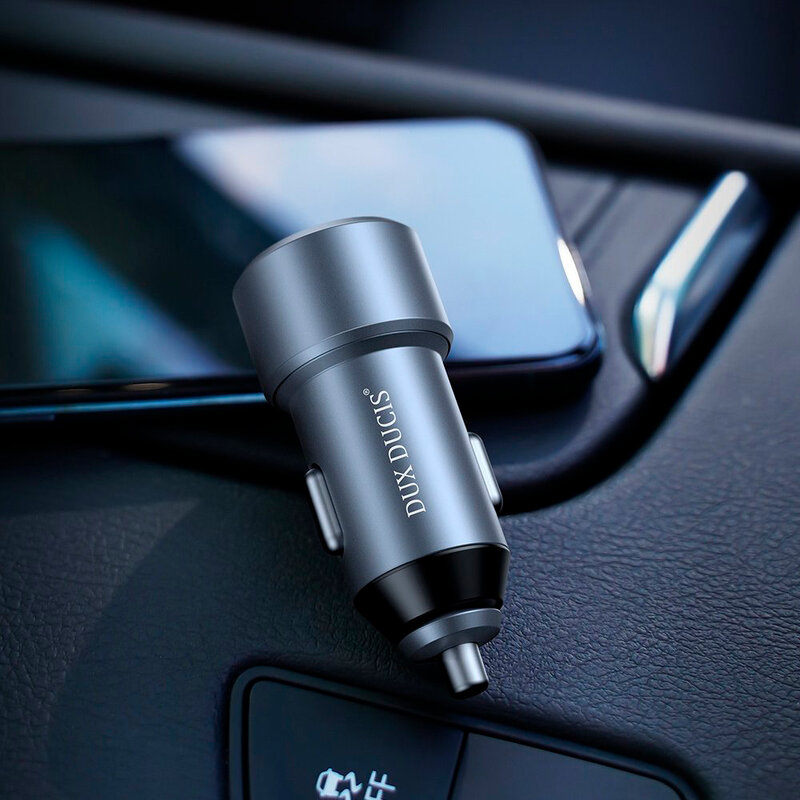 Incarcator auto Dux Ducis B30 Space Dux PD + QC USB/Type-C 24W 4.8A, gri
