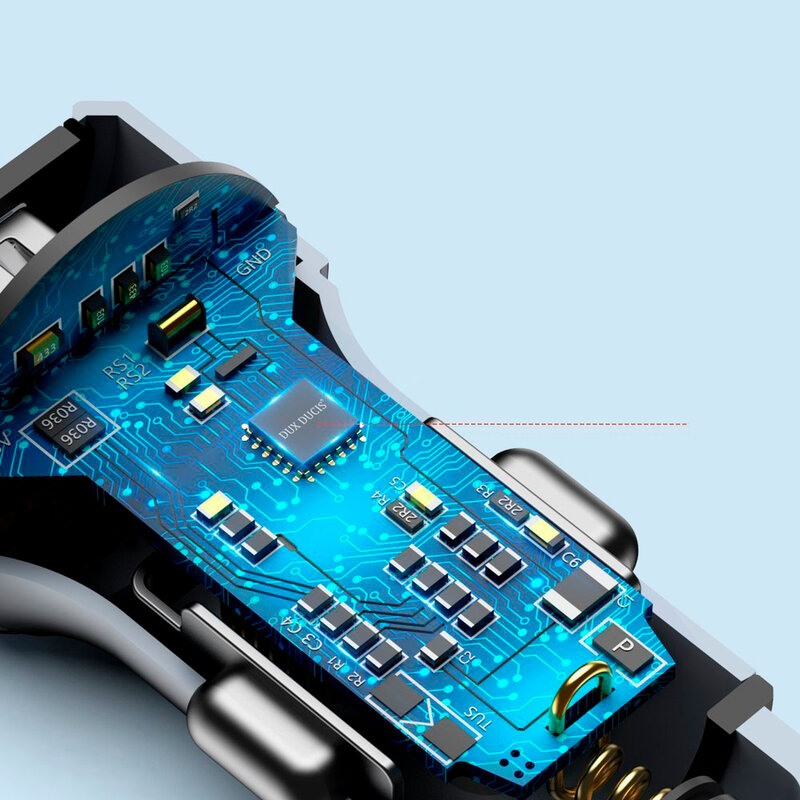 Incarcator Auto Dux Ducis B40 Space Dux 2xUSB QC 3.0 36W 2.4A - Argintiu