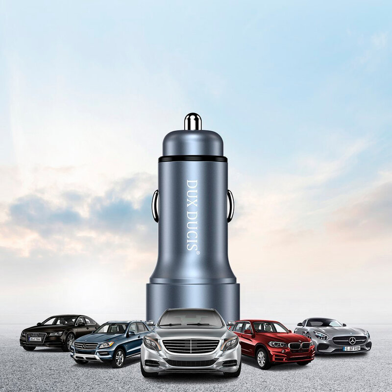 Incarcator Auto Dux Ducis B40 Space Dux 2xUSB QC 3.0 36W 2.4A - Argintiu