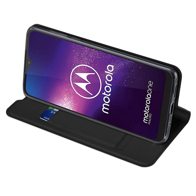 Husa Motorola One Macro Dux Ducis Flip Stand Book - Negru