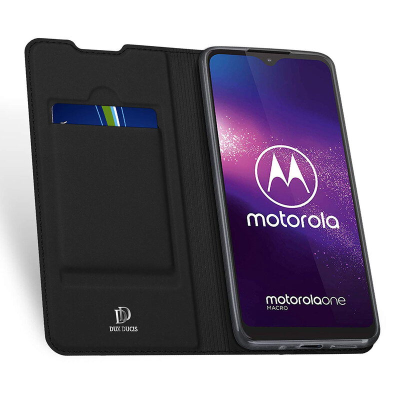 Husa Motorola One Macro Dux Ducis Flip Stand Book - Negru